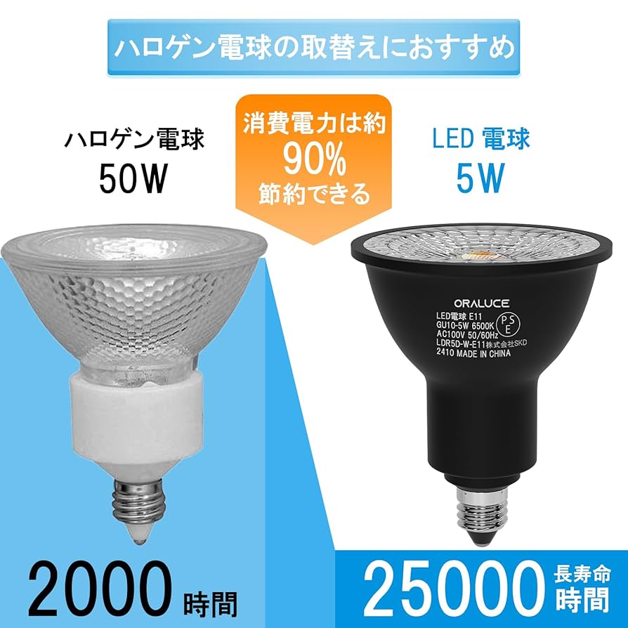 Amazon | ORALUCE LED電球 E11口金 ハロゲン電球 50W形相当